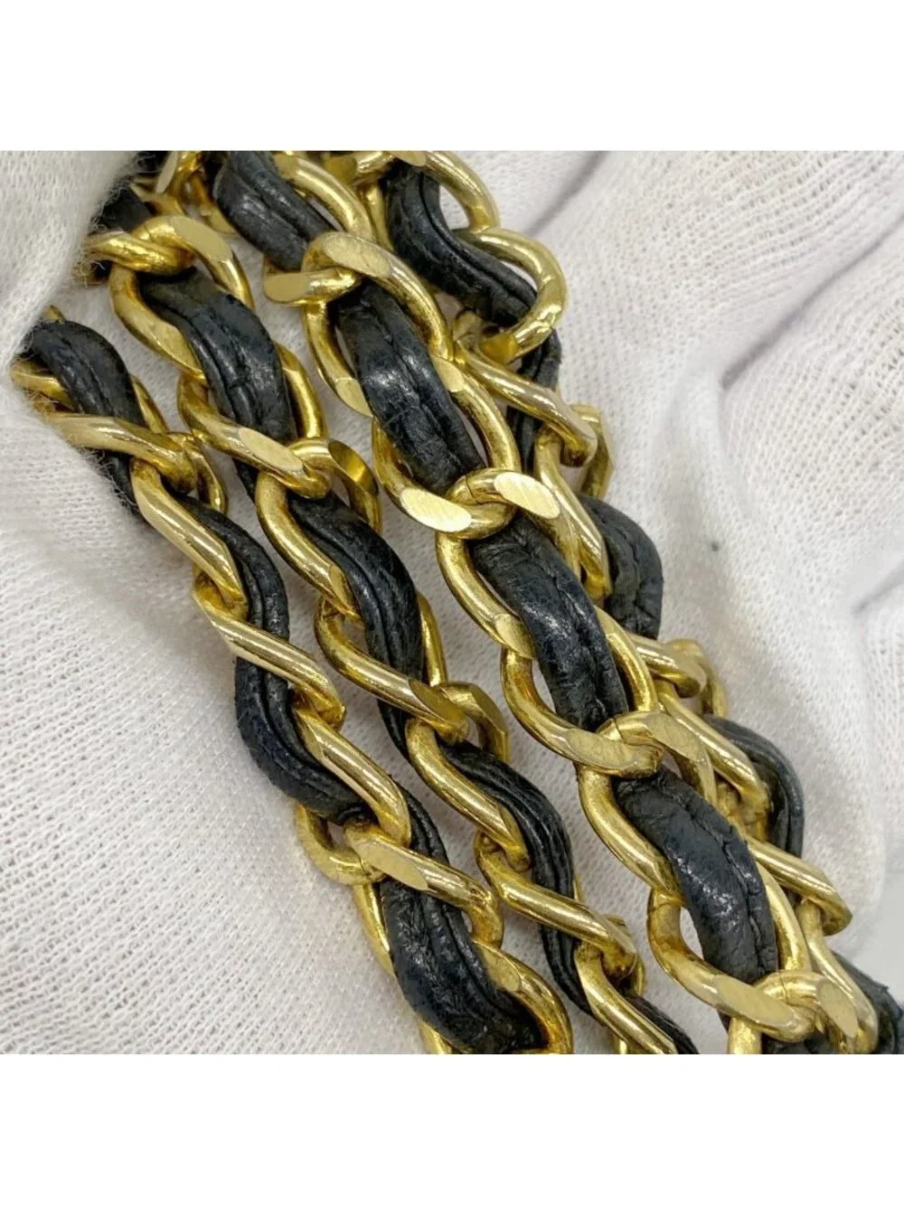 Chanel Shoulder Bag Quilted Lambskin Black Gold